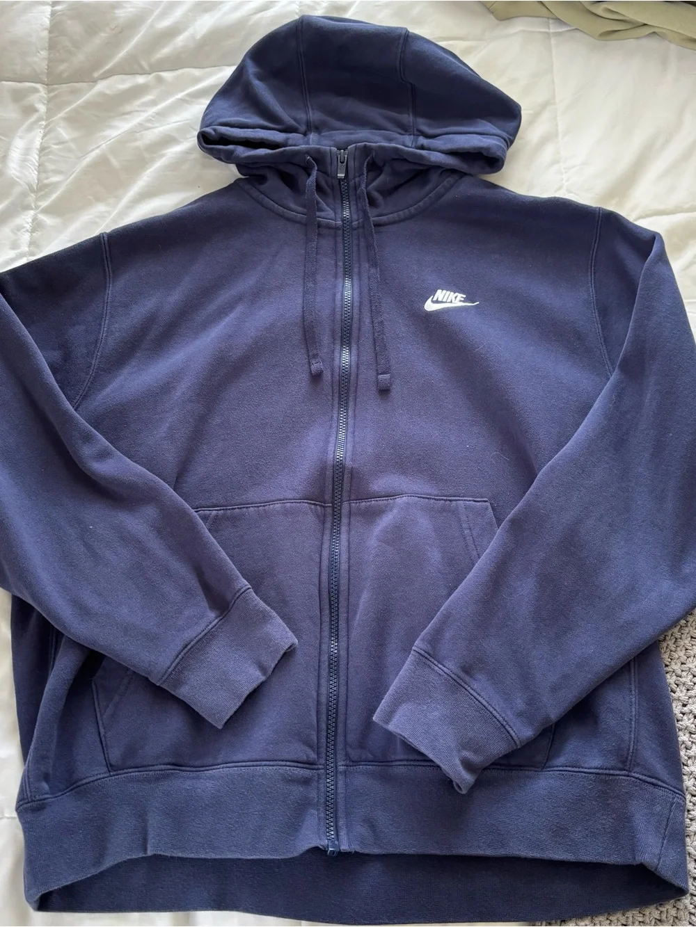 Nike Men's Navy Blue Full-Zip Hooded Sweatshirt